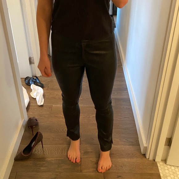 Theory Bristol Leather Pants - Size 8 - Picture 3 of 16